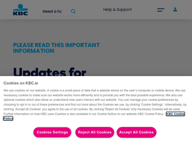 'kbc.ie' screenshot