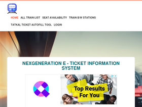 'nexgenirctc.co.in' screenshot