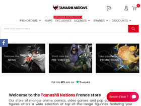'tamashiinations.fr' screenshot