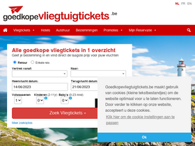 'goedkopevliegtuigtickets.be' screenshot