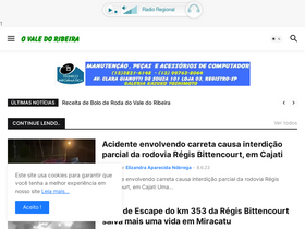 'ovaledoribeira.com.br' screenshot