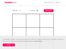 'sudoku.net' screenshot