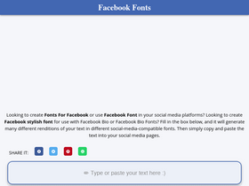 'facebookfonts.com' screenshot