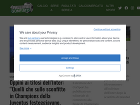 'ilpallonegonfiato.it' screenshot