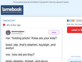 'lamebook.com' screenshot
