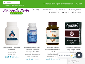 Ayurvedic Herbs Direct website screenshot