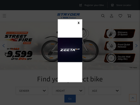 'stryderbikes.com' screenshot