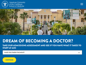 'aucmed.edu' screenshot