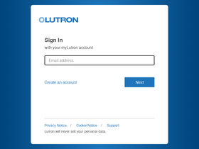 'mylutron.com' screenshot