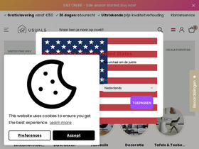 Usuals homepage screenshot