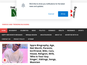 'thenaijafame.com.ng' screenshot