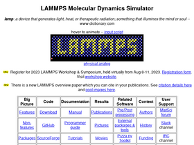 'lammps.org' screenshot