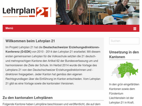 'be.lehrplan.ch' screenshot