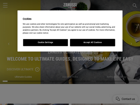 'zanussi.co.uk' screenshot