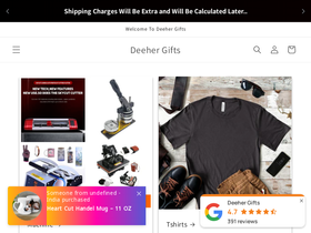 orderdeehergifts.com homepage screenshot