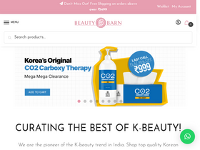 'beautybarn.in' screenshot