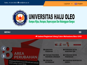'uho.ac.id' screenshot