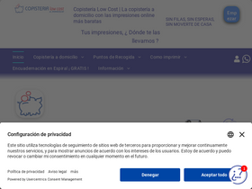 'copisterialowcost.es' screenshot