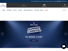 'allensolly.com' screenshot