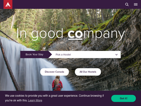 'hihostels.ca' screenshot