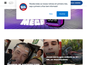 'fm105.com.br' screenshot