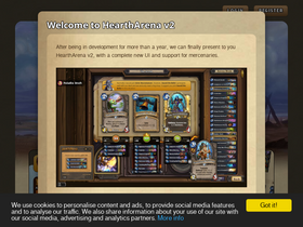 'heartharena.com' screenshot