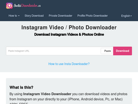 'instadownloader.co' screenshot