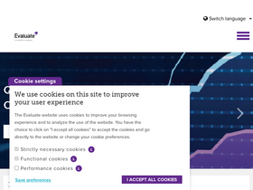 'evaluate.com' screenshot