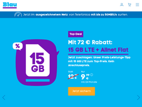 'blau.de' screenshot