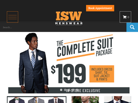 iswmenswear.com homepage screenshot