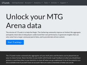 '17lands.com' screenshot