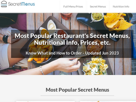 'secretmenus.com' screenshot