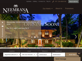 'neemranahotels.com' screenshot