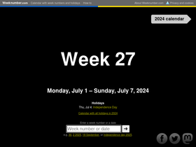 'weeknumber.net' screenshot