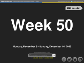 'weeknumber.net' screenshot