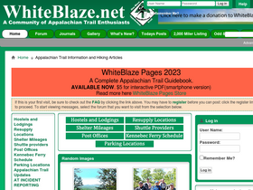 'whiteblaze.net' screenshot