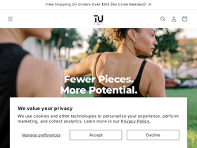 tuactivewear.com homepage screenshot