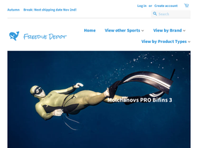 freedivedepot.com homepage screenshot