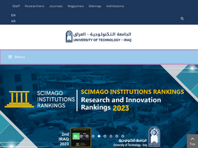 'uotechnology.edu.iq' screenshot