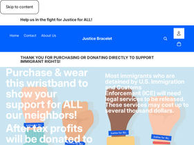 justicebracelet.org homepage screenshot