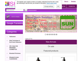 'shure-cosmetics.co.uk' screenshot