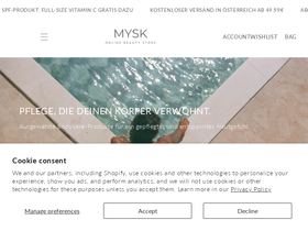 Myskstore homepage screenshot