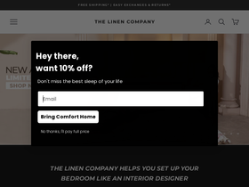 The Linen Company website screenshot
