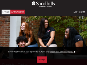 'sandhills.edu' screenshot