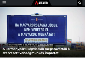 'alfahir.hu' screenshot