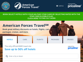 'americanforcestravel.com' screenshot