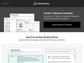 'mintresume.com' screenshot