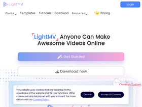 'lightmv.com' screenshot