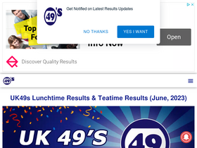 'uk49sresultstoday.co.za' screenshot