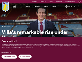 'avfc.co.uk' screenshot